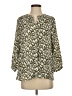 Jachs Girlfriend 100% Polyester Animal Print Green 3/4 Sleeve Blouse Size S - photo 1
