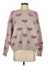Chic Wish 100% Acrylic Hearts Pink Pullover Sweater Size S - photo 1