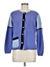 Anne Pedersen Color Block Blue Wool Cardigan Size M - photo 1