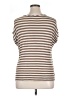 Caslon 100% Rayon Stripes Brown Short Sleeve Top Size XL (estimated) - photo 2