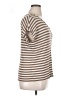 Caslon 100% Rayon Stripes Brown Short Sleeve Top Size XL (estimated) - photo 4