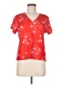 Lejay Red Short Sleeve Blouse Size M - photo 1