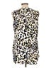 CAbi 100% Polyester Animal Print Ivory Sleeveless Blouse Size L - photo 2