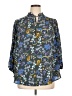 Carolina Belle 100% Polyester Floral Blue 3/4 Sleeve Blouse Size 1X - photo 1
