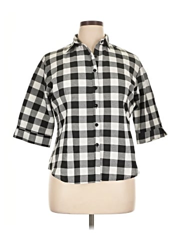 HOTOUCH 3/4 Sleeve Button-Down Shirt (view 1)