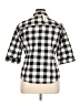 HOTOUCH 100% Cotton Checkered-gingham Black 3/4 Sleeve Button-Down Shirt Size XL - photo 2