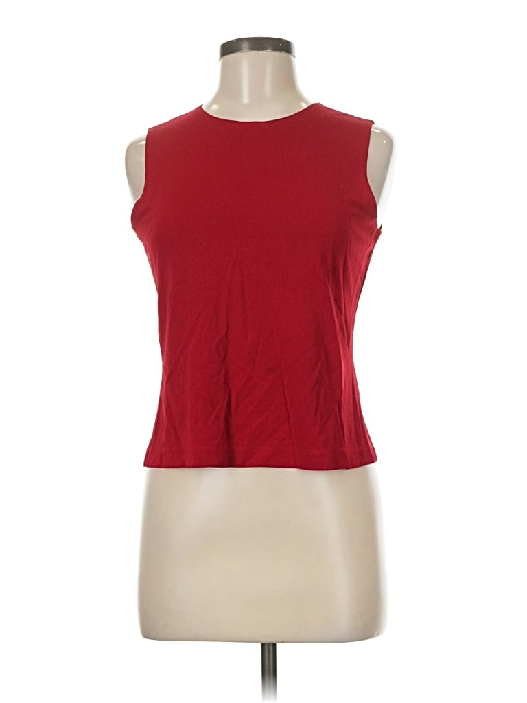 Pre-owned Casual Corner Annex Sleeveless Top Red Halter Neckline Tops