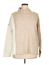 Joan Vass Color Block Tan Turtleneck Sweater Size XL - photo 1