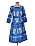 ASHRO 100% Polyester Print Blue Casual Dress Size 10 - photo 1
