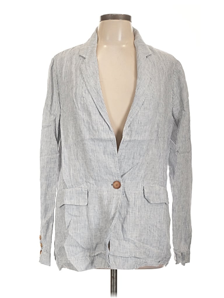 Pre-owned Quince Blazer Jacket In Gray