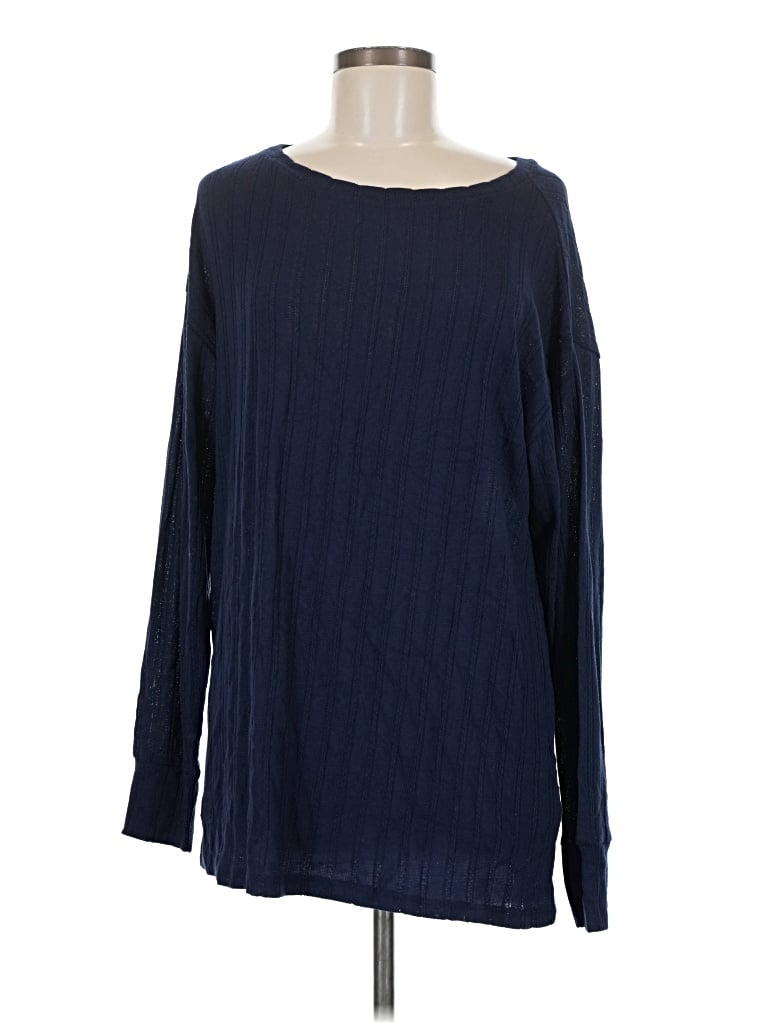 Pre-owned Lularoe Long Sleeve T-shirt In Blue