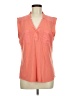 Calvin Klein Orange Sleeveless Button-Down Shirt Size M - photo 1