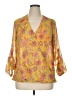 Kut from the Kloth 100% Polyester Yellow 3/4 Sleeve Blouse Size XL - photo 1