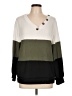 Shein Curve 100% Polyester Color Block Green Pullover Sweater Size 1X - photo 1