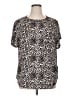 Buffalo by David Bitton 100% Polyester Animal Print Silver Short Sleeve Blouse Size XL - photo 1
