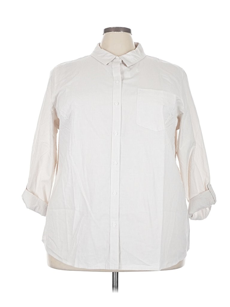 Croft & Barrow 3/4 Sleeve Button Down Shirt In White