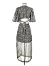 Ghospell 100% Polyester Floral Gray Casual Dress Size XS - photo 2