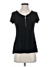 Roz & Ali Black Short Sleeve Henley Size XS - photo 1