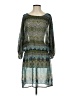 Aqua 100% Polyester Chevron-herringbone Green Casual Dress Size S - photo 1