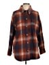 a.n.a. A New Approach 100% Polyester Plaid Brown Coat Size L - photo 1