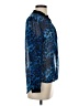 Sparkle & Fade 100% Polyester Animal Print Blue Long Sleeve Blouse Size XS - photo 4