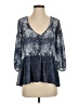 Ecote 100% Polyester Blue 3/4 Sleeve Blouse Size S - photo 1