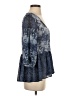 Ecote 100% Polyester Blue 3/4 Sleeve Blouse Size S - photo 4