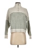 MNG Stripes Ivory Turtleneck Sweater Size S - photo 1