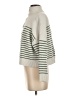 MNG Stripes Ivory Turtleneck Sweater Size S - photo 5