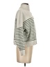 MNG Stripes Ivory Turtleneck Sweater Size S - photo 4