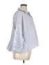 Zara Basic Stripes Blue 3/4 Sleeve Button-Down Shirt Size XL - photo 4