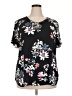 Van Heusen 100% Polyester Floral Black Short Sleeve Blouse Size XXL - photo 1