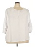 Ashley Stewart 100% Polyester Ivory 3/4 Sleeve Blouse Size 20W - photo 1