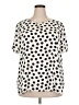Van Heusen 100% Polyester Polka Dots Ivory Short Sleeve Blouse Size XXL - photo 1