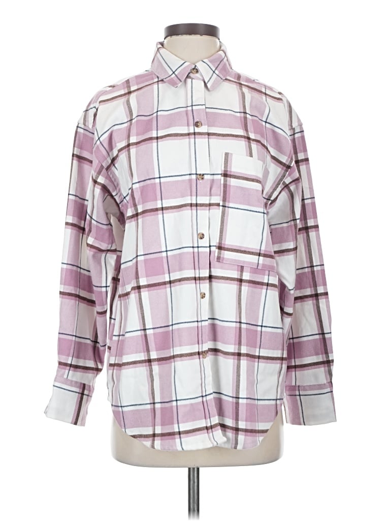 Abercrombie & Fitch Long Sleeve Blouse In Pink