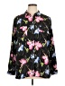 Apt. 9 Floral Black Long Sleeve Blouse Size 1X - photo 1