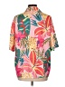 Shein 100% Polyester Tropical Pink Short Sleeve Blouse Size L - photo 2