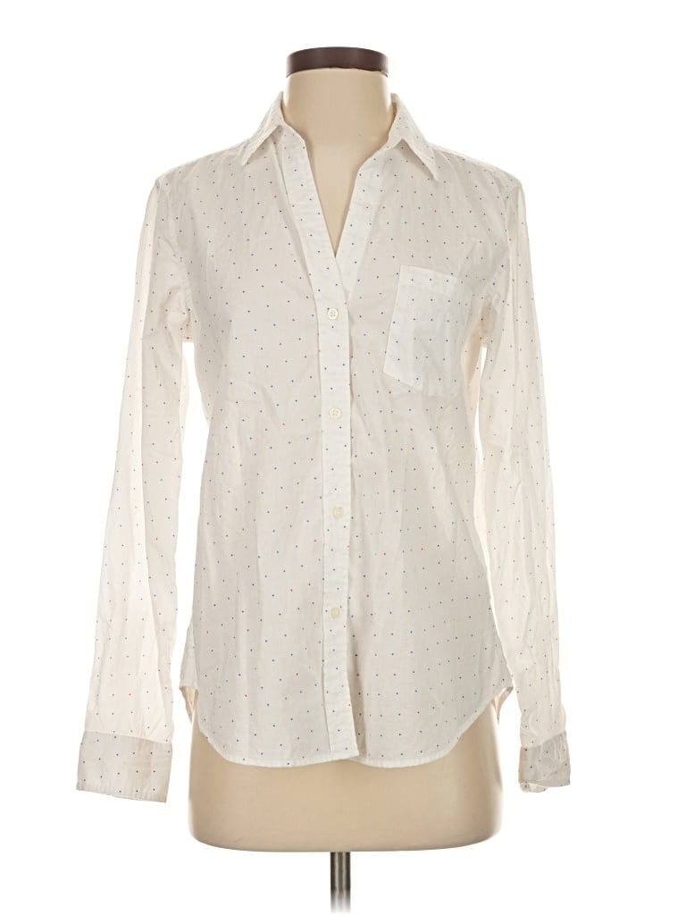 Pre-owned Gap Long Sleeve Button Down Shirt In White