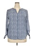 Monday Fun 100% Polyester Blue Long Sleeve Blouse Size XXL - photo 1
