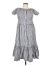 JCL 100% Polyester Stripes Gray Casual Dress Size L - photo 1