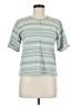 Keneth Too! Stripes Green Short Sleeve Blouse Size M - photo 1