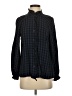 CAbi 100% Rayon Checkered-gingham Black Long Sleeve Button-Down Shirt Size S - photo 1
