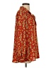 CAbi 100% Polyester Floral Orange 3/4 Sleeve Blouse Size S - photo 4