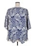 Kindred 100% Rayon Blue 3/4 Sleeve Blouse Size 2X - photo 2