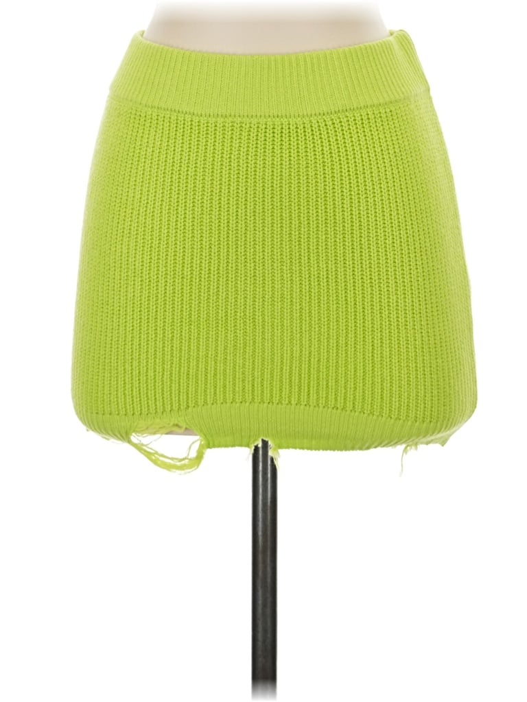 Ser.O.Ya Casual Skirt: Green Solid Pattern Bottoms - Size X-Small