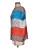 Splendid 100% Rayon Color Block Silver Short Sleeve Blouse Size XS - photo 5