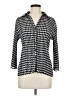 E.K. Designs 100% Polyester Houndstooth Black 3/4 Sleeve Blouse Size M - photo 1