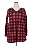 Lilypad Checkered-gingham Red Pullover Sweater Size 2X - photo 1