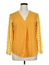 Unbranded 100% Polyester Yellow 3/4 Sleeve Blouse Size XL - photo 1