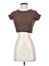 Kimberly C. 100% Polyester Brown Short Sleeve Top Size S - photo 1